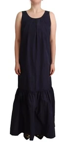 PAROSH Dress Navy Blue Sleeveless Round Neck Mermaid Long IT44/US10/L RRP $700 - Picture 1 of 9