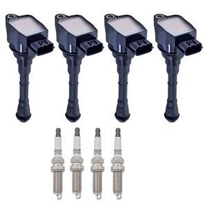4X Ignition Coils + 4X Iridium Spark Plugs for 2011-2017 Nissan Juke 1.6L UF659 - Picture 1 of 6