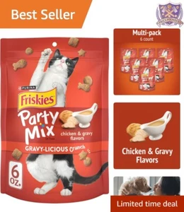 Low-Calorie Gravylicious Cat Treats - Crunchy Chicken Flavors, 6 Pouches - Picture 1 of 12