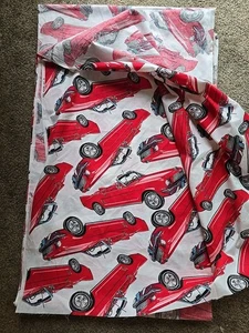 Tela de algodón Joe Boxer vintage años 90 7 yardas rojo convertible Mustang como coches  - Imagen 1 de 5