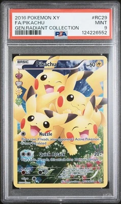 2016 POKEMON XY GENERATIONS RADIANT COLL #RC29 FULL ART/PIKACHU PSA 9 - Image 1 of 2