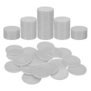 100 piezas de fichas de póquer de plástico de 1,5", contadores de aprendizaje marcadores de discos, gris claro - Imagen 1 de 7