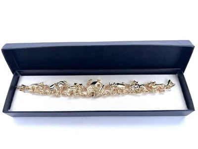 Vintage Gold Tone Noah’s Ark Bracelet 7” Bible Old Testament New In Box - Image 1 of 4