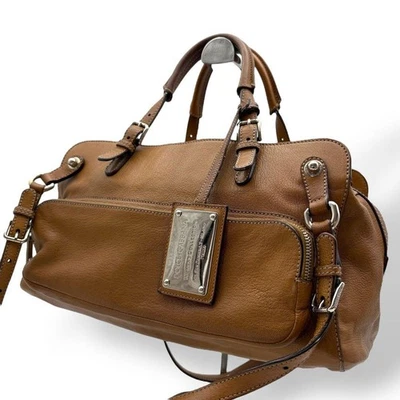 DOLCE&GABBANA Bolso de Mano de Hombro Cuero Marrón Pequeño Cartera De Colección Auténtico Foto 1 de 4