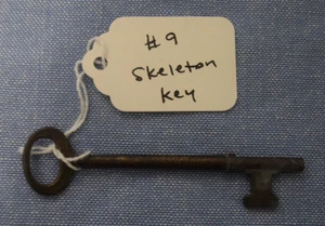 Antique 3 1/8" Metal Skeleton Key Door Desk Cabinet #9 - Picture 1 of 1