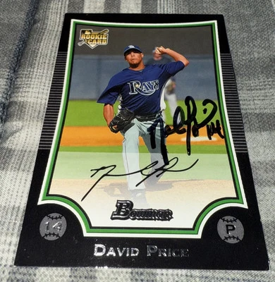 David Price 2009 Bowman Chrome Draft Picks & Prospects RC On Card Auto #213 Rays - Image 1 of 2