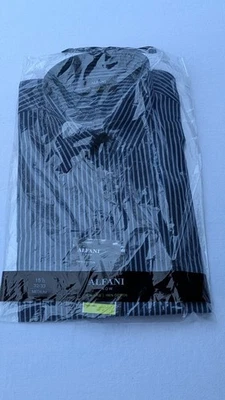 Camisa de vestir Alfani hombre embalaje original blanco y negro rayas verticales,... Foto 1 de 3