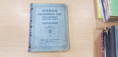 DODGE PASSENGER CAR 1938 SERIES FACTORY PRELIMINARY PARTS CATALOGUE D8 D9 D8XD9X - image 1 of 4