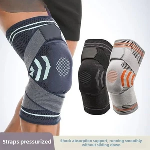 Silicone Knee Pads Basketball Straps Spring Support Leg Warmers - Picture 1 of 10