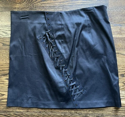 Falda lápiz vintage Cache para mujer negra con cordones ojal gótico WitchCore - 8 Foto 1 de 3