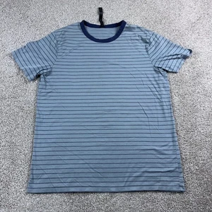 Lululemon Shirt Mens Large Blue Stripe Fundamental Tee Casual Stretch Athleisure - Picture 1 of 13