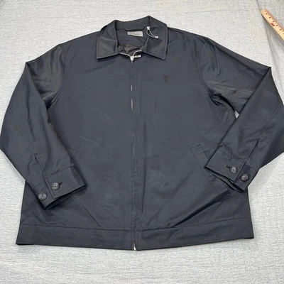 Jaqueta masculina Ashworth Golf grande preta forrada com zíper completo em excelente estado usado. GB33 - Imagem 1 de 4