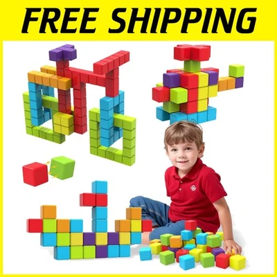 Rainbow Magnetic Building Blocks for Toddlers 36 PCS - Image 1 of 4
