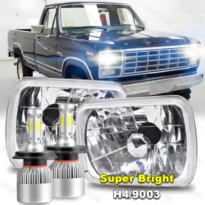 Par de faros LED de haz alto bajo para Ford F150 F250 F350 1978-1986 7x6 5x7 pulgadas Foto 1 de 4