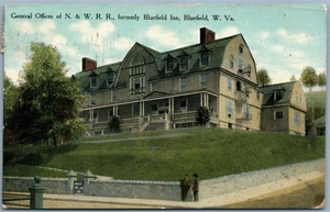 BLUEFIELD INN W.V. POSTAL ANTIGUA OFICINA DE FERROCARRIL N. & W. depósito ferroviario - Imagen 1 de 2