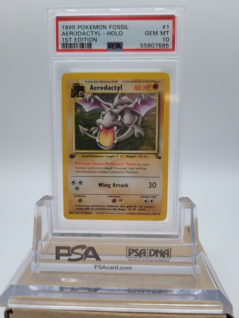 Pokemon Card : Aerodactyl Fossil 1/62 GCG 9.5 Gem Mint for Sale in