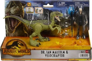 Jurassic World Dr Ian Malcolm & Velociraptor Pack - Imagen 1 de 9