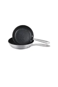 Prestige Scratch Guard Fry Pan Set Stainless Steel Non Stick Induction Cookware - Picture 1 of 4