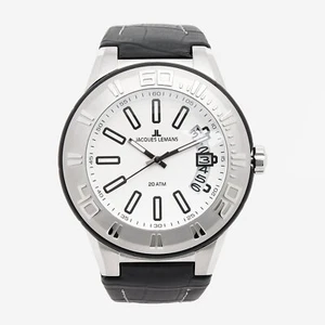 Jacques Lemans Uhr Herren 1-1770B Miami Sport schwarz Lederarmband - Bild 1 von 6