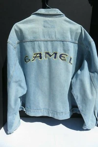 VINTAGE Camel® Denim Blue Jean Button-up Jacket - American Born® - Men's XL USA - Picture 1 of 12