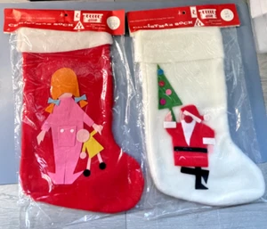 2 Calcetines/Medias Navideñas Vintage A Muy Originales por Paul B Stone Co. Nuevo de Lote Antiguo - Imagen 1 de 11