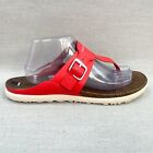 Merrell Shoes Womens 11 Around Town Post Sandals Red Leather Flip Flop Slide