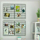 20/30cm Square Metal Mesh Grid Panel Decor Photo Wall Art  Display Organizer