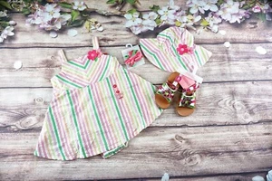 Gymboree Vintage Spring Fun 3T Girl Floral Romper, Hat, Barrette,Sandal, Set NWT - Picture 1 of 12