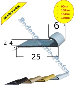 2-4mm •Abschlussprofil Ausgleichsprofil Abschlussleiste (Klemmprofil) Vinyl, PVC - Afbeelding 1 van 2