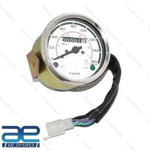 Pour Royal Enfield Tôt Modèles Compteur de Vitesse Blanc Visage Kph / Mph ECS - Photo 1/8