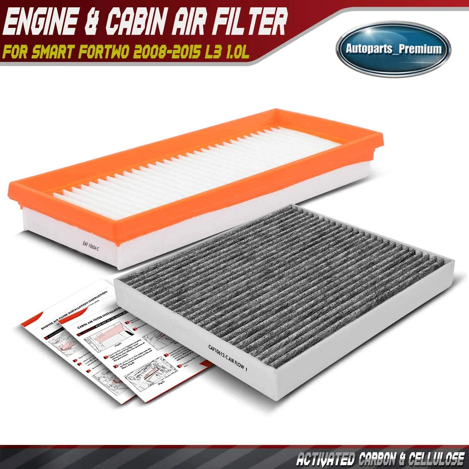 Engine & Activated Carbon Cabin Air Filter for Smart Fortwo 2008-2015 L3 1.0L - Image 1 of 4