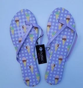 Chatties Sole Searching Icecream Print Flip Flops Size 11 New - Picture 1 of 2