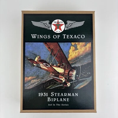 NUEVO 1931 Stearman Biplane Air Plane Texaco ERTL 1995 DieCast Bank #3 COMO NUEVO EN CAJA Foto 1 de 4