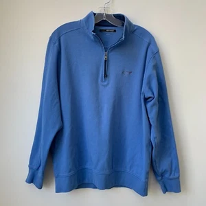 Suéter para hombre Greg Norman suéter azul con cremallera cuarto grande - Imagen 1 de 14