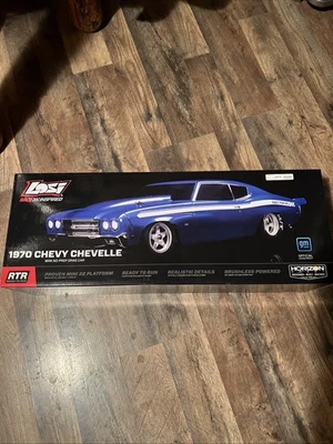 Losi 1/16 Scale 1970 Chevy Chevelle 2WD Blue Drag Car Body with Lights - Image 1 of 4
