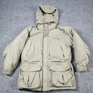 Cabelas Jacket Mens Large Green Gore-Tex Goose Down Parka Hooded Outdoor Coat - Picture 1 of 24