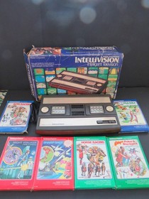 INTELLIVISION MATTEL  Console Vintage + 6 Complete Games w/Manuals Overlays