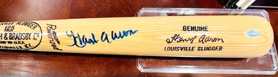 Bate modelo de juego Louisville Slugger autografiado por Hank Aaron - Steiner Sports  Foto 1 de 4