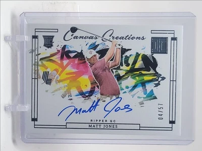 MATT JONES 2024 IMPECCABLE LIV GOLF CANVAS CREATIONS ROOKIE RC AUTO /57 Q4841 - Image 1 of 2