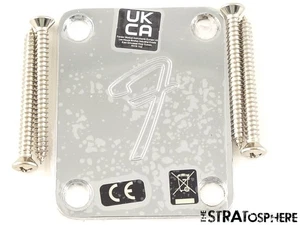 Fender Vintera II 70s Competition Mustang Bass "F" NECK PLATE Chrome Logo - Picture 1 of 1