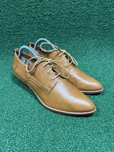Frye Oxford Brown Leather Women’s 10 Pointy Toe Wedge Backs Worn A Few Times - Picture 1 of 11