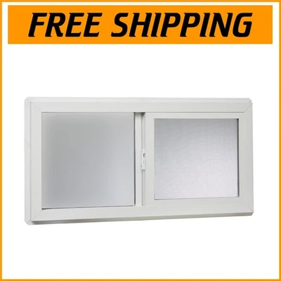 Functional Left-Hand Sliding Vinyl Window - 32" x 16" with Insulated Dual Pane - Image 1 of 4
