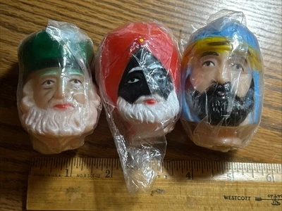 NUEVO Muñeca de goma vintage sin usar o cabezas de marioneta - Navidad Los Tres Reyes Magos Foto 1 de 4