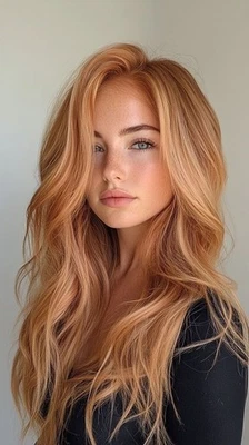 Balayage Ginger Brown Bonde Highlight 100% Human Hair Lace Front Wigs 18 inch - Image 1 of 3