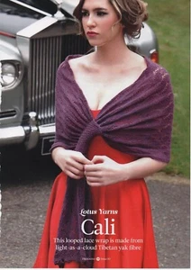 CALI WRAP/ SHAWL - Knitting Pattern - LOTUS Tibetan Cloud 4 Ply / Baby Cable Swe - Picture 1 of 7