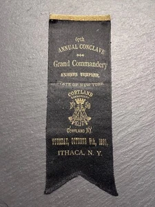 1880 ITHACA, NY KNIGHTS TEMPLAR 67TH CONCLAVE COURTLAND #50 RIBBON B232 - Picture 1 of 8