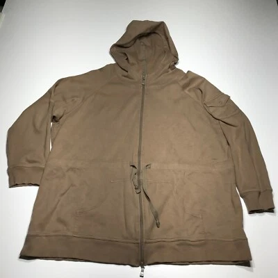 Chaqueta Avenue para mujer talla 22/24 con capucha cremallera completa cordón cintura algodón marrón Foto 1 de 4