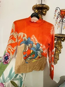 Damen Vintage Stil Retro Pop Art Langarm Mode Top - dick - Stretch - Bild 1 von 5