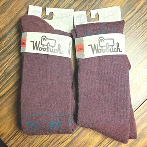 (2)pr Woolrich Heritage Merino Lambswool Socks Deer (M) Men 5-8.5 Women 6.5-10 - Picture 1 of 5