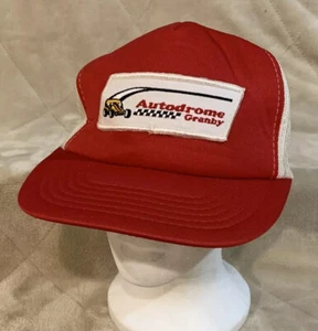 Vintage Autodrome Granby Quebec Kanada Aufnäher Erwachsene Einheitsgröße Netz Trucker Druckknopflasche Mütze - Bild 1 von 9
